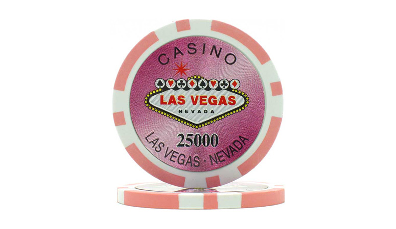 Laser Las Vegas Sign Casino Chip Lot $5 25 100 500 & 1000 + FREE LV Poker  Chip