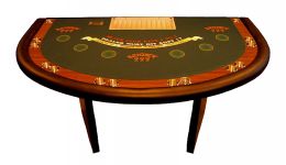 Blackjack table with solid legs made in the usa