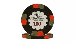 100 world tophat cane poker chip