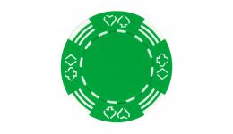 Green royal suited poker chip