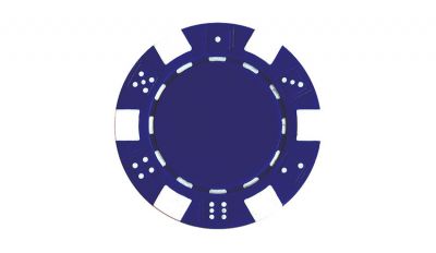 Blue striped dice poker chip