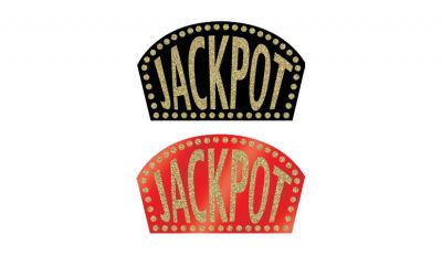 Glittered casino jackpot signs